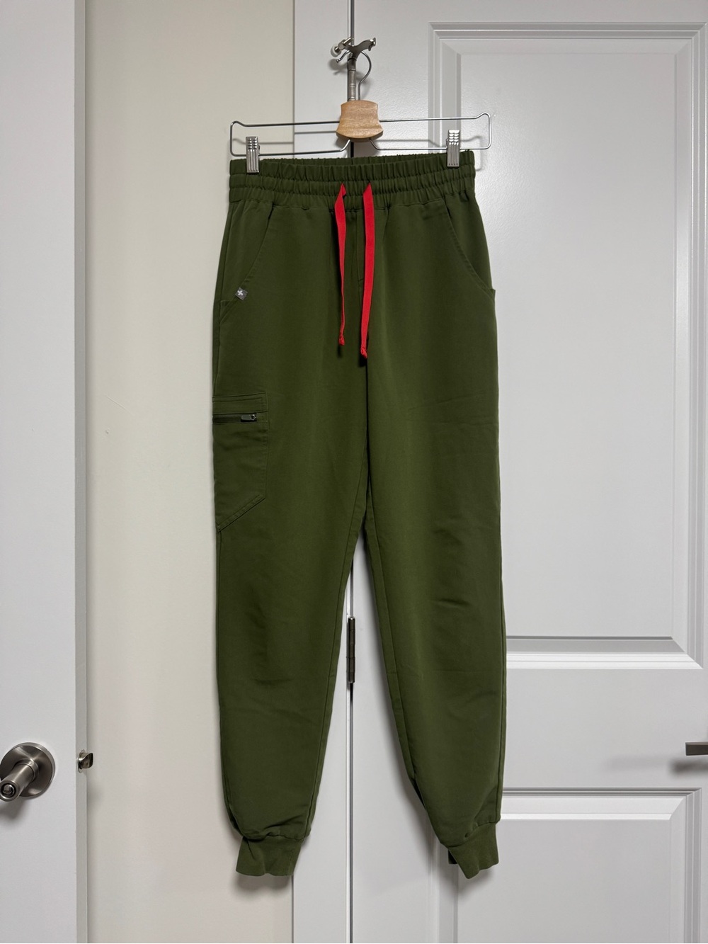 Figs Olive Green Zamora Jogger with Red Drawstring